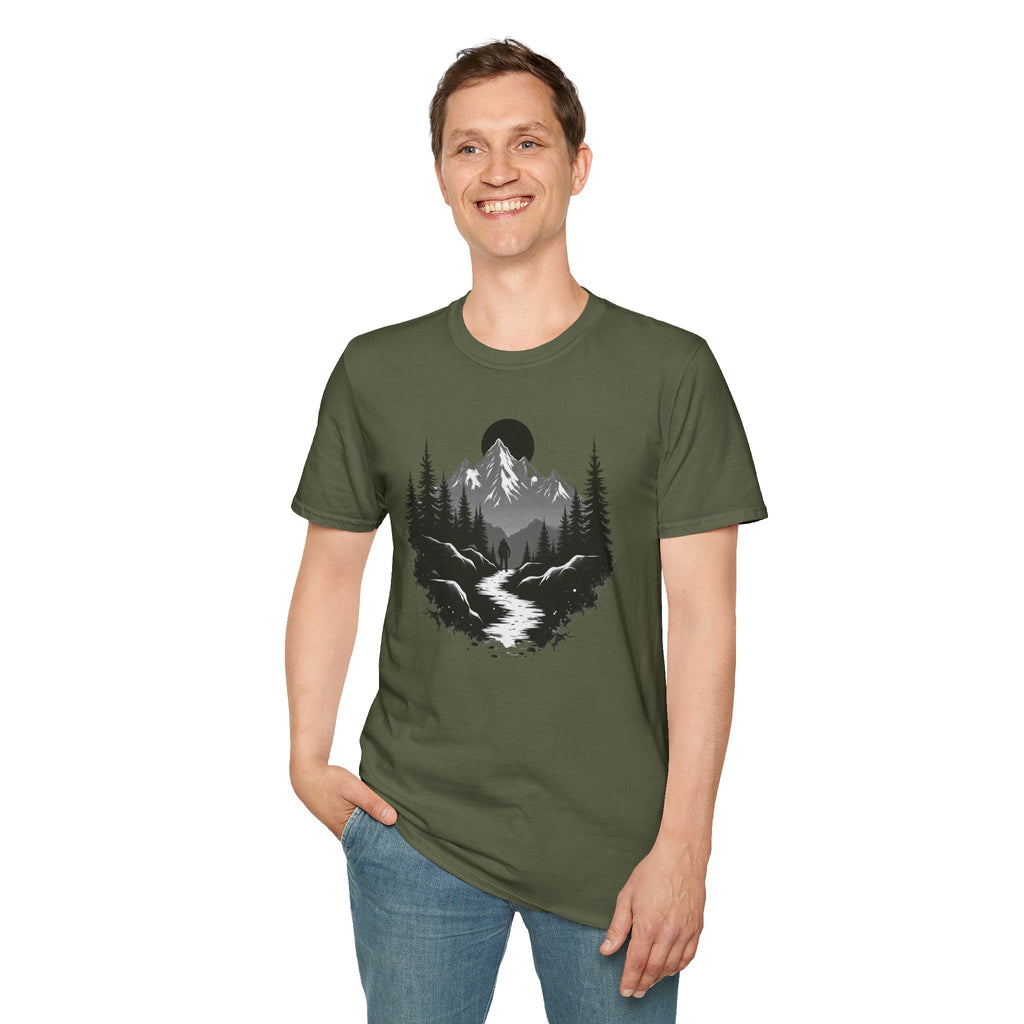 Mountain Landscape T-Shirt | Forest River Night Scene