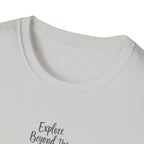 Explore Beyond the Horizon T-Shirt | Sunset Silhouette Adventure