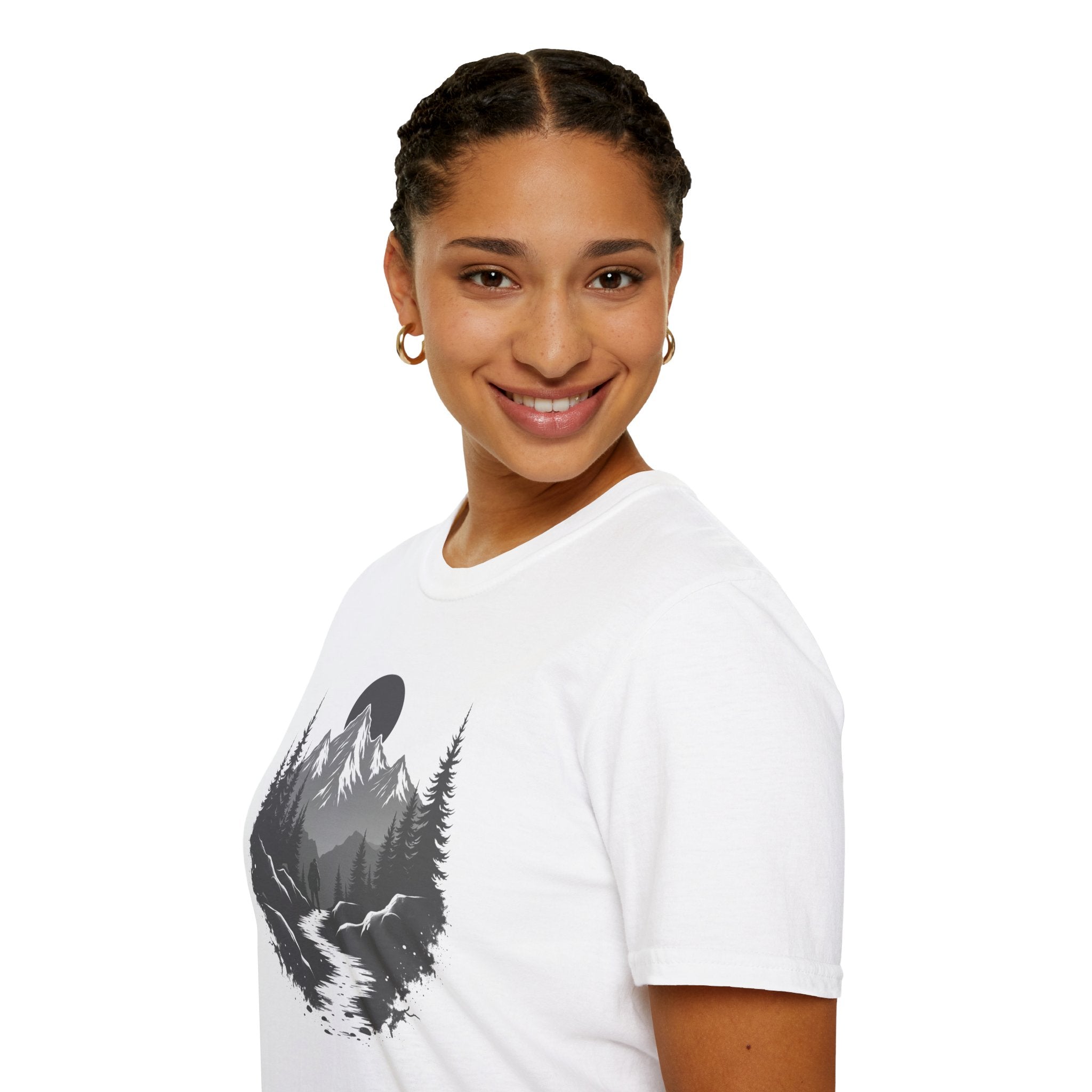 Mountain Landscape T-Shirt | Forest River Night Scene