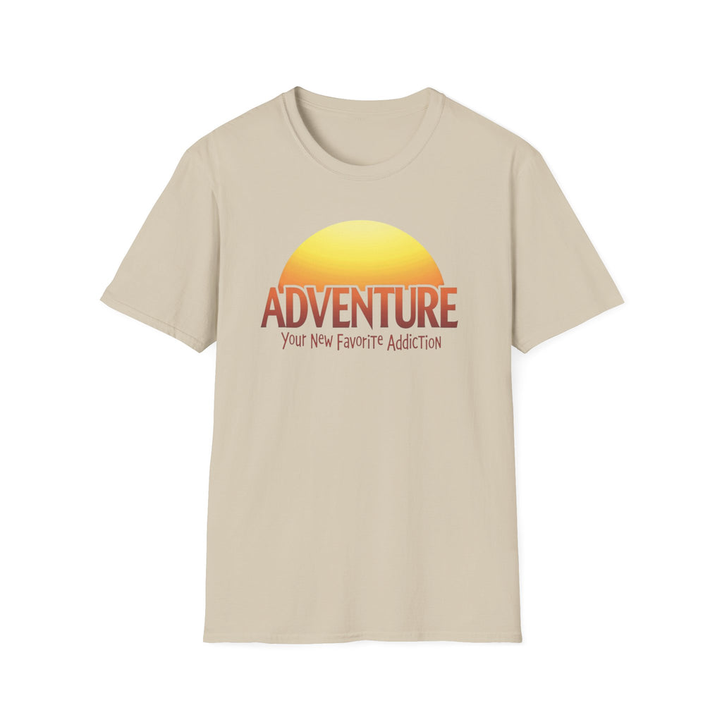 Adventure Your New Favorite Addiction Retro Horizon Typography T-Shirt