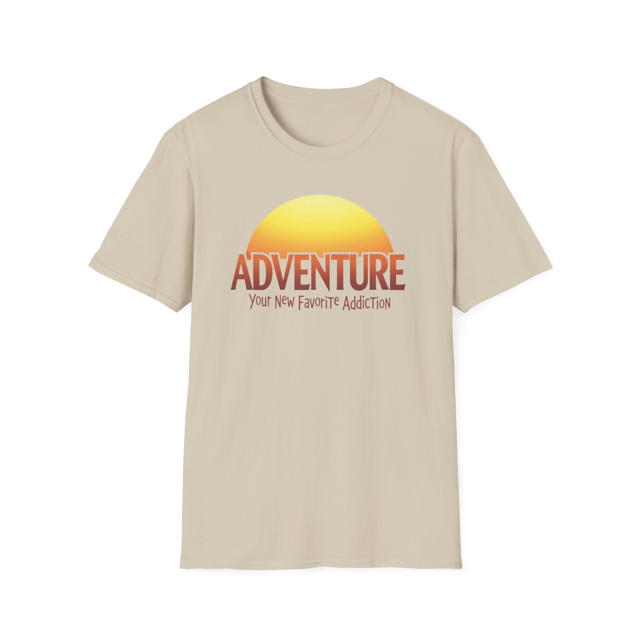 Adventure Your New Favorite Addiction Retro Horizon Typography T-Shirt