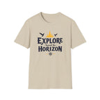 Explore Beyond the Horizon T-Shirt | Adventure Mountains Compass