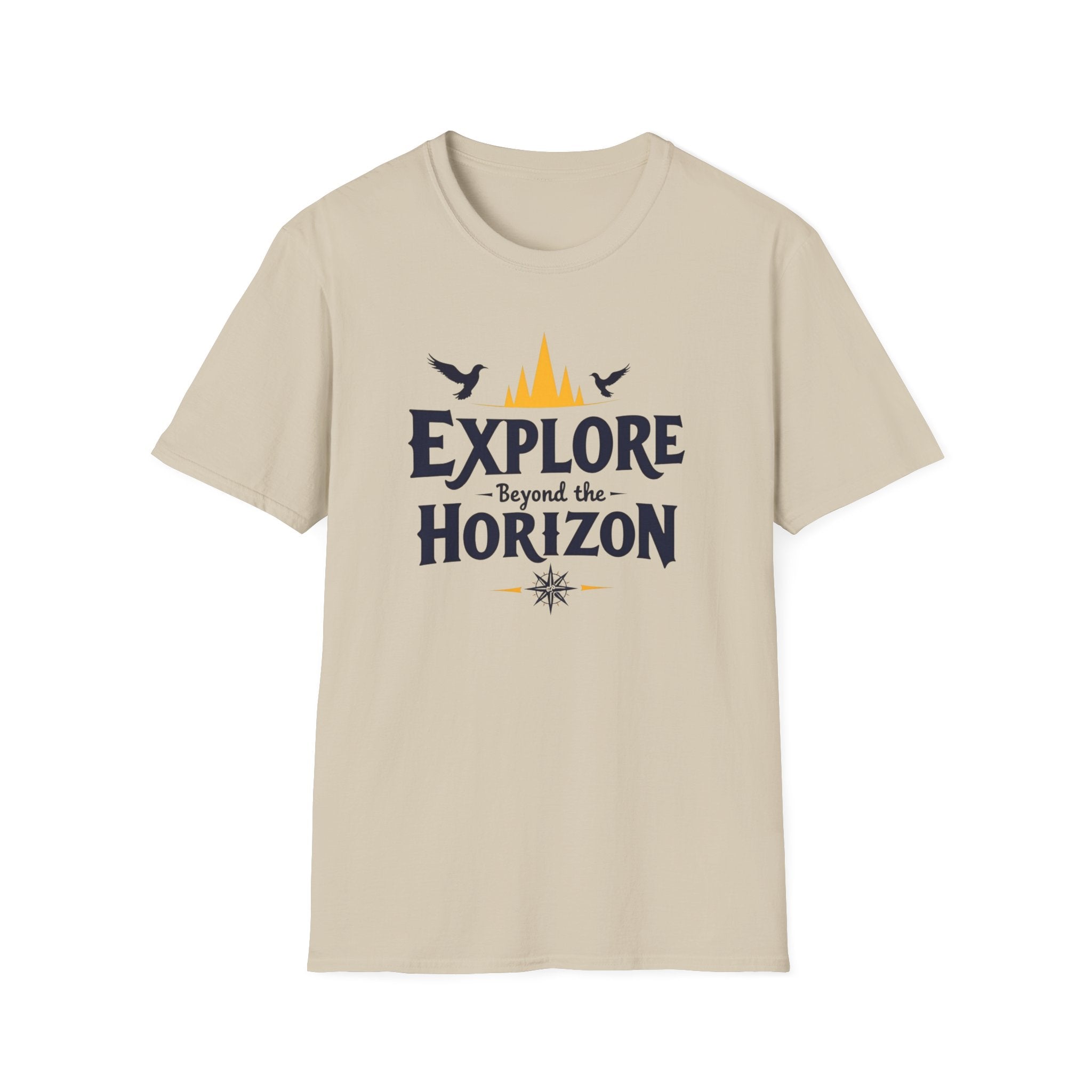 Explore Beyond the Horizon T-Shirt | Adventure Mountains Compass