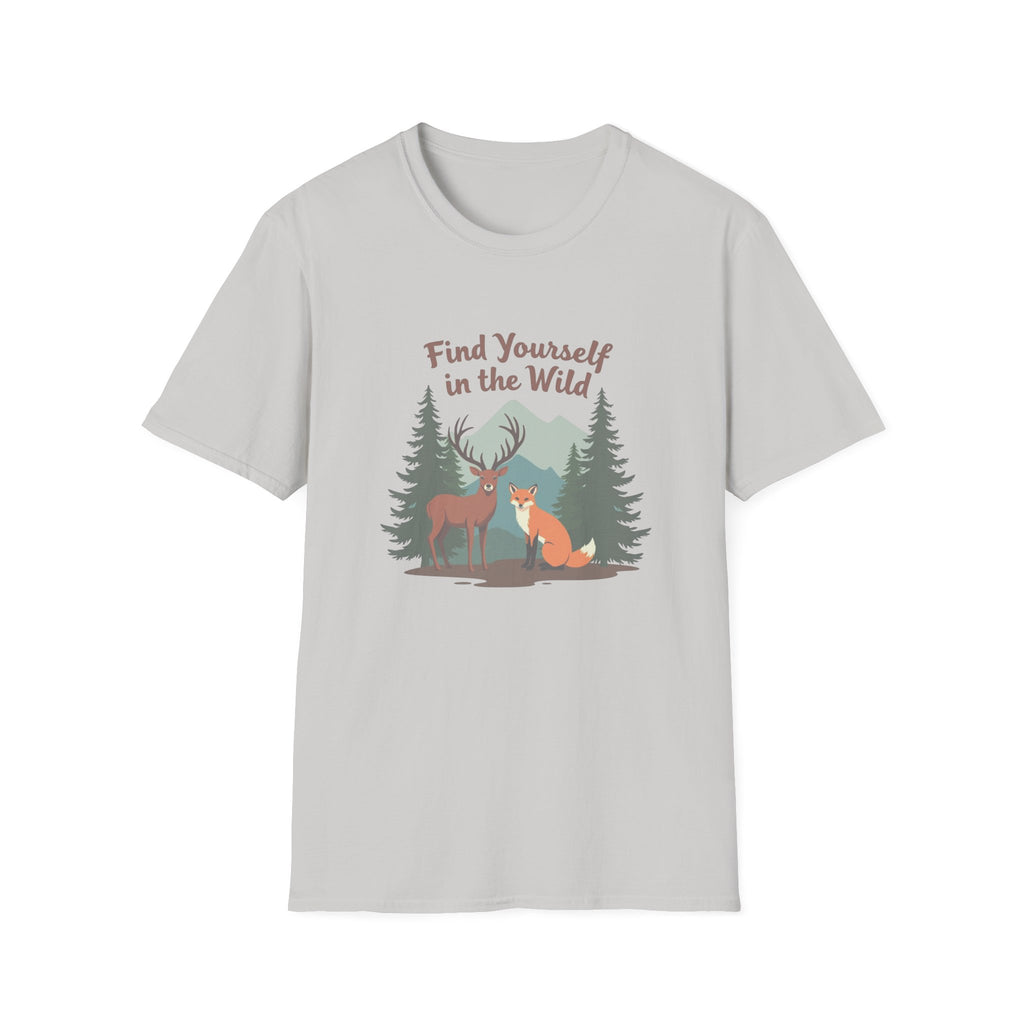 Find Yourself in the Wild | Deer and Fox Forest Adventure T-Shirt