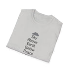 Sky Above Earth Below Peace Within T-Shirt | Minimal Nature Quote