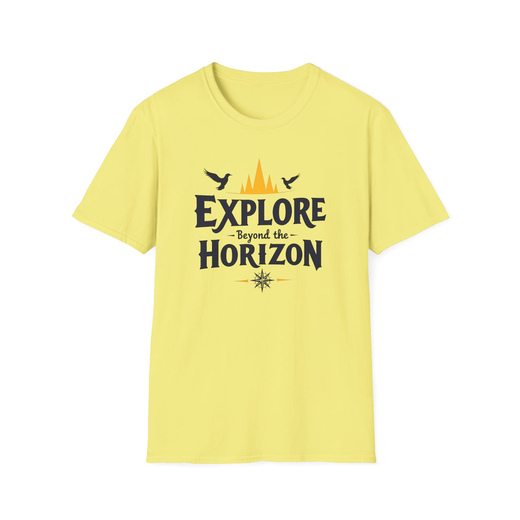 Explore Beyond the Horizon T-Shirt | Adventure Mountains Compass