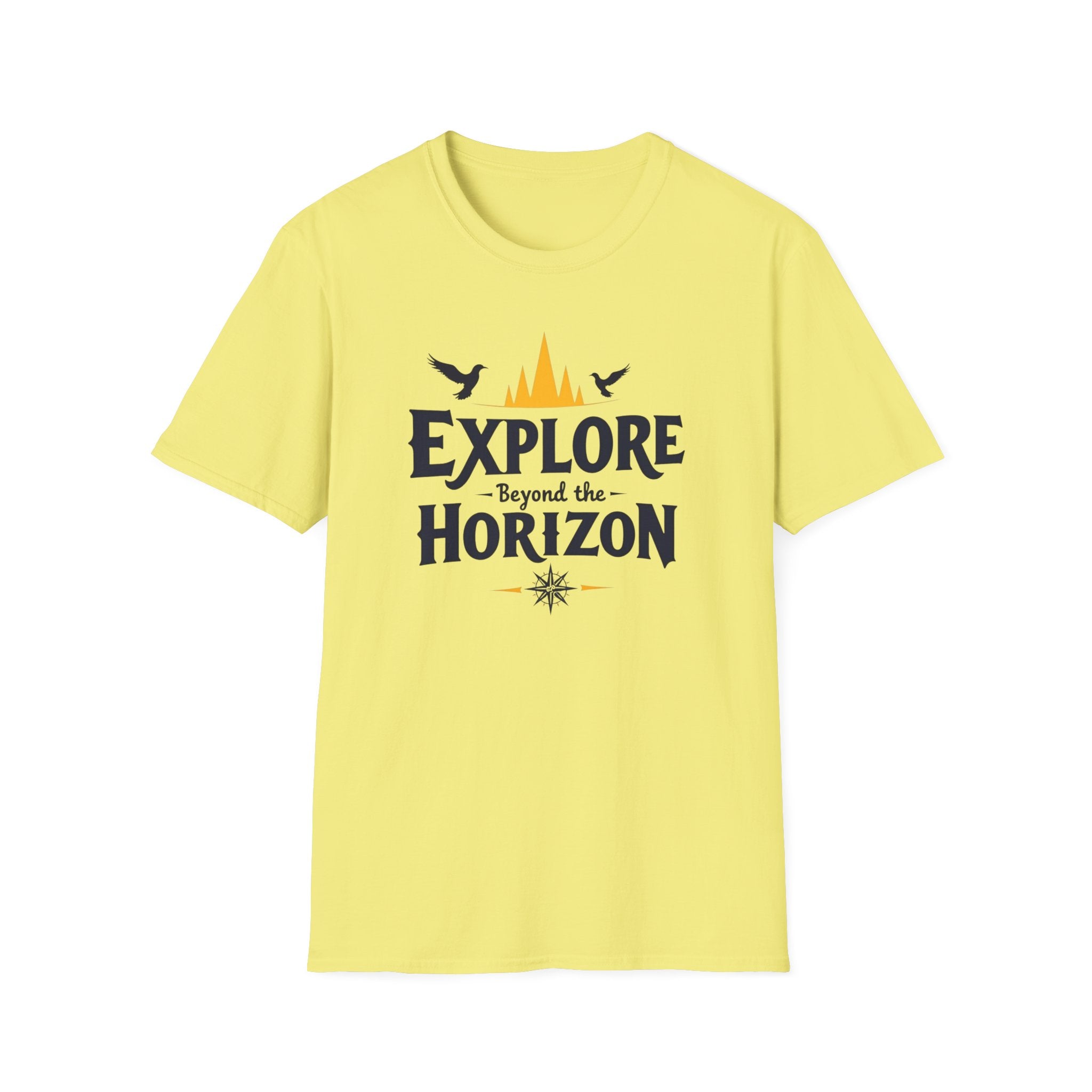 Explore Beyond the Horizon T-Shirt | Adventure Mountains Compass