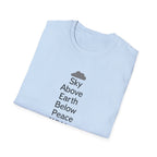 Sky Above Earth Below Peace Within T-Shirt | Minimal Nature Quote
