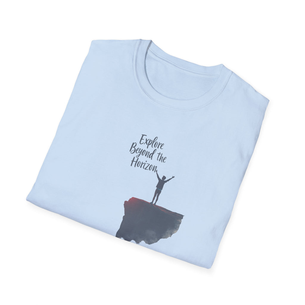 Explore Beyond the Horizon T-Shirt | Sunset Silhouette Adventure