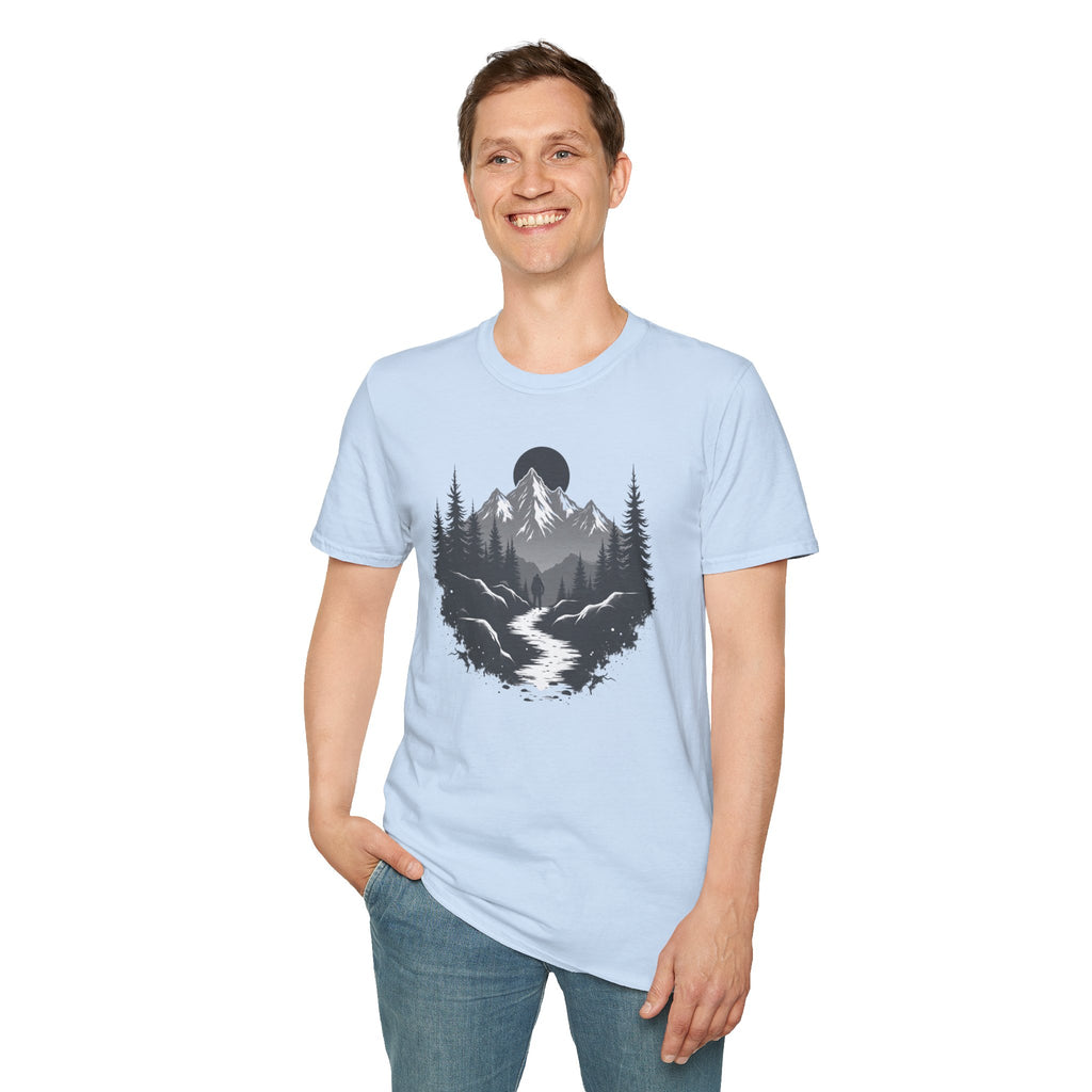 Mountain Landscape T-Shirt | Forest River Night Scene