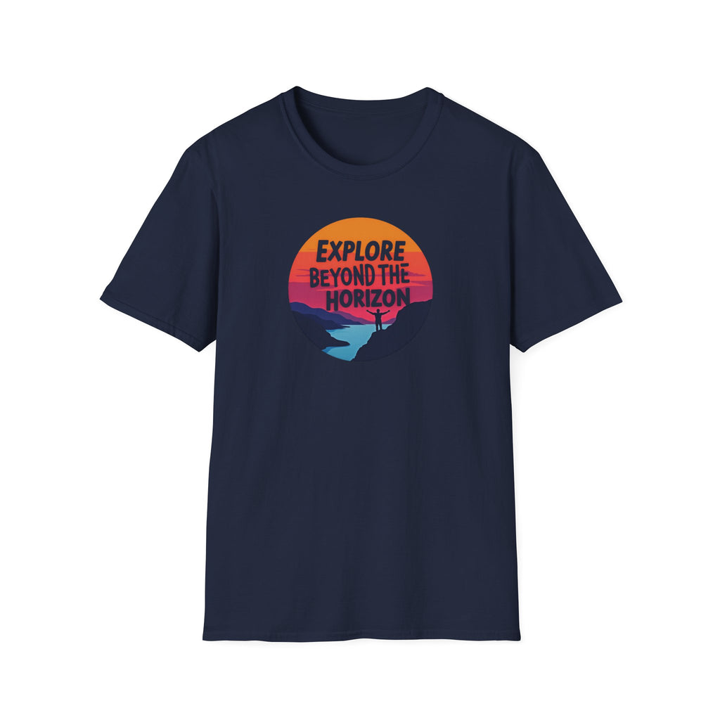 Explore Beyond the Horizon T-Shirt | Sunset Mountain Adventure