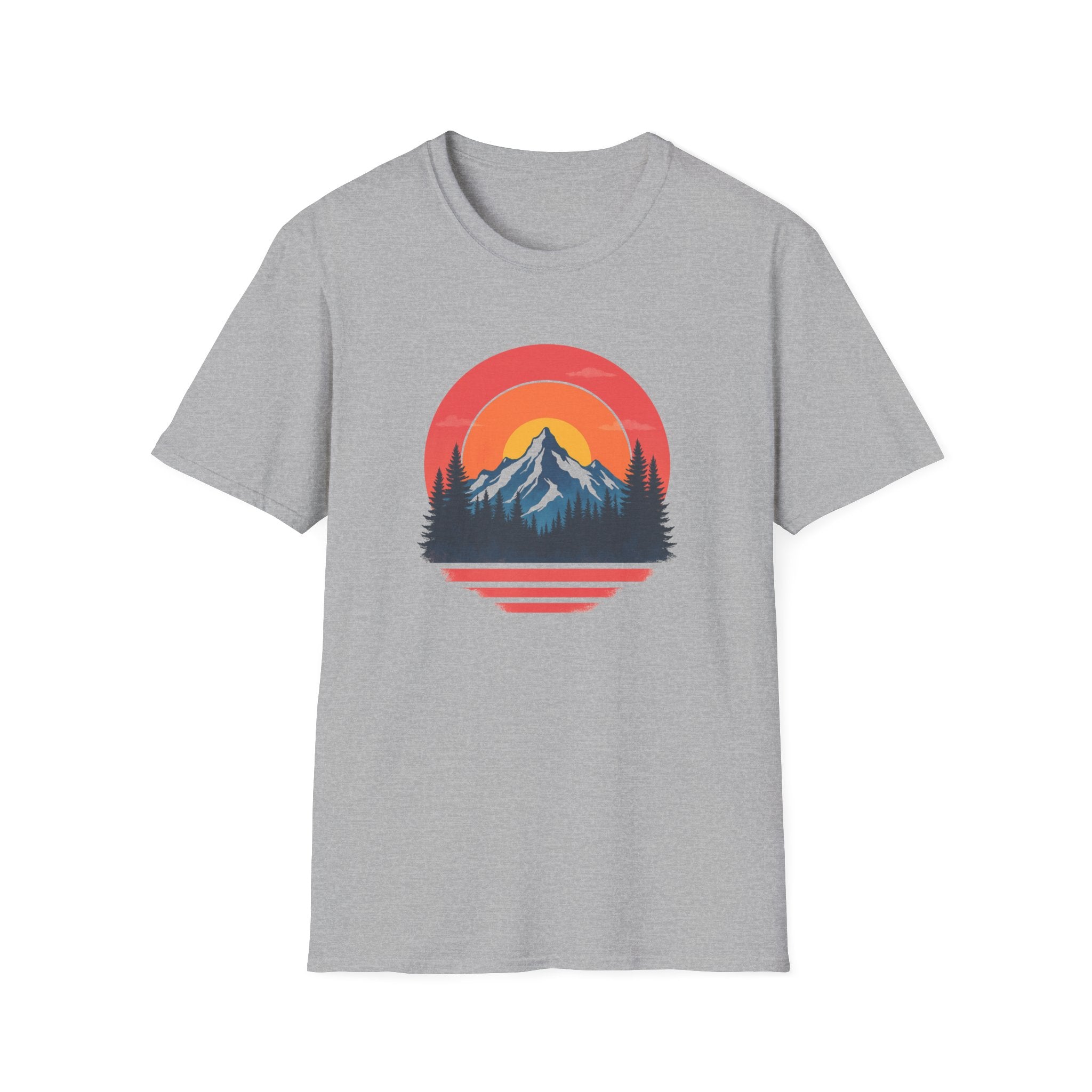 Retro Mountain Sunset Vibes | Vintage Outdoor Nature Tee