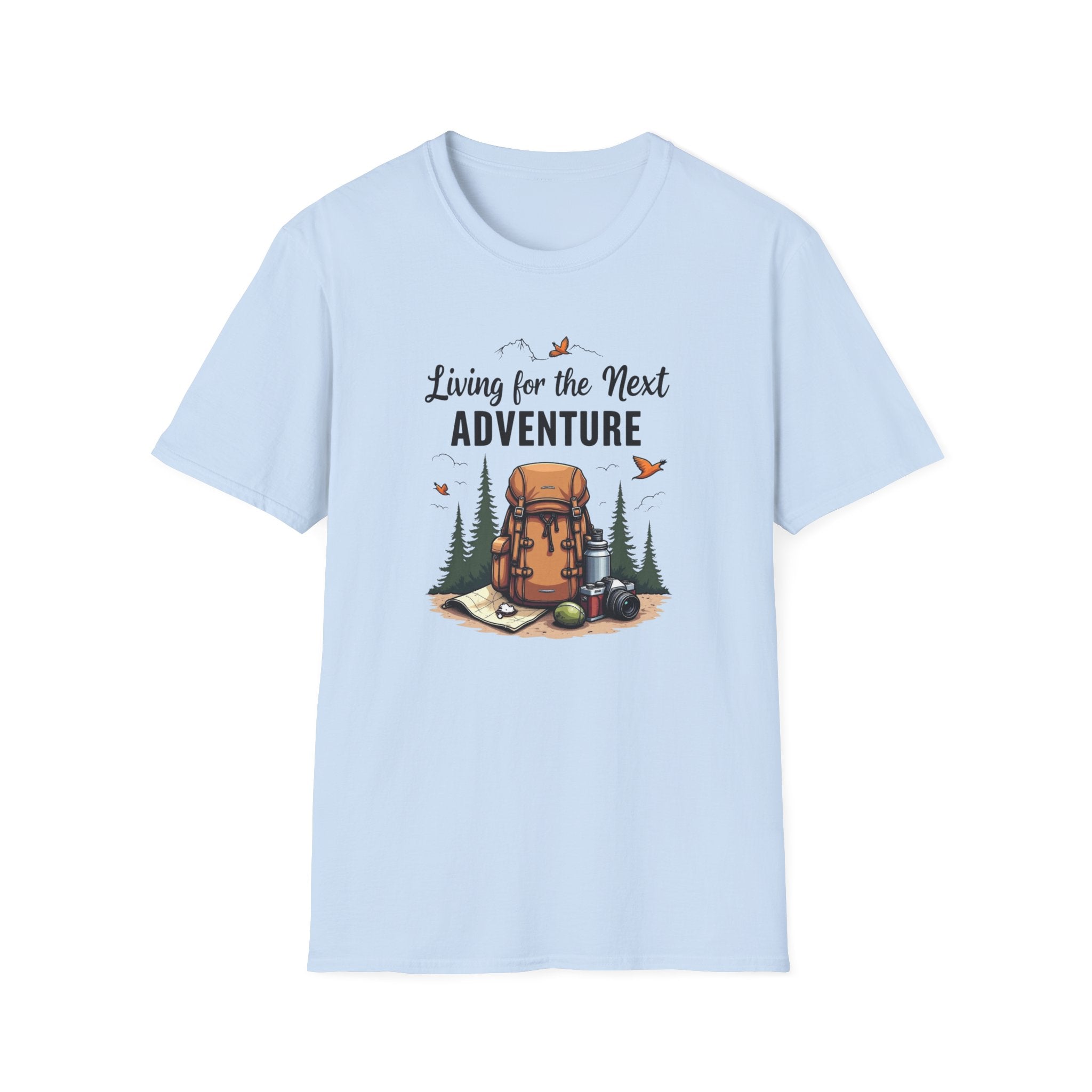 Living for the Next Adventure T-Shirt | Hiking Backpack Design