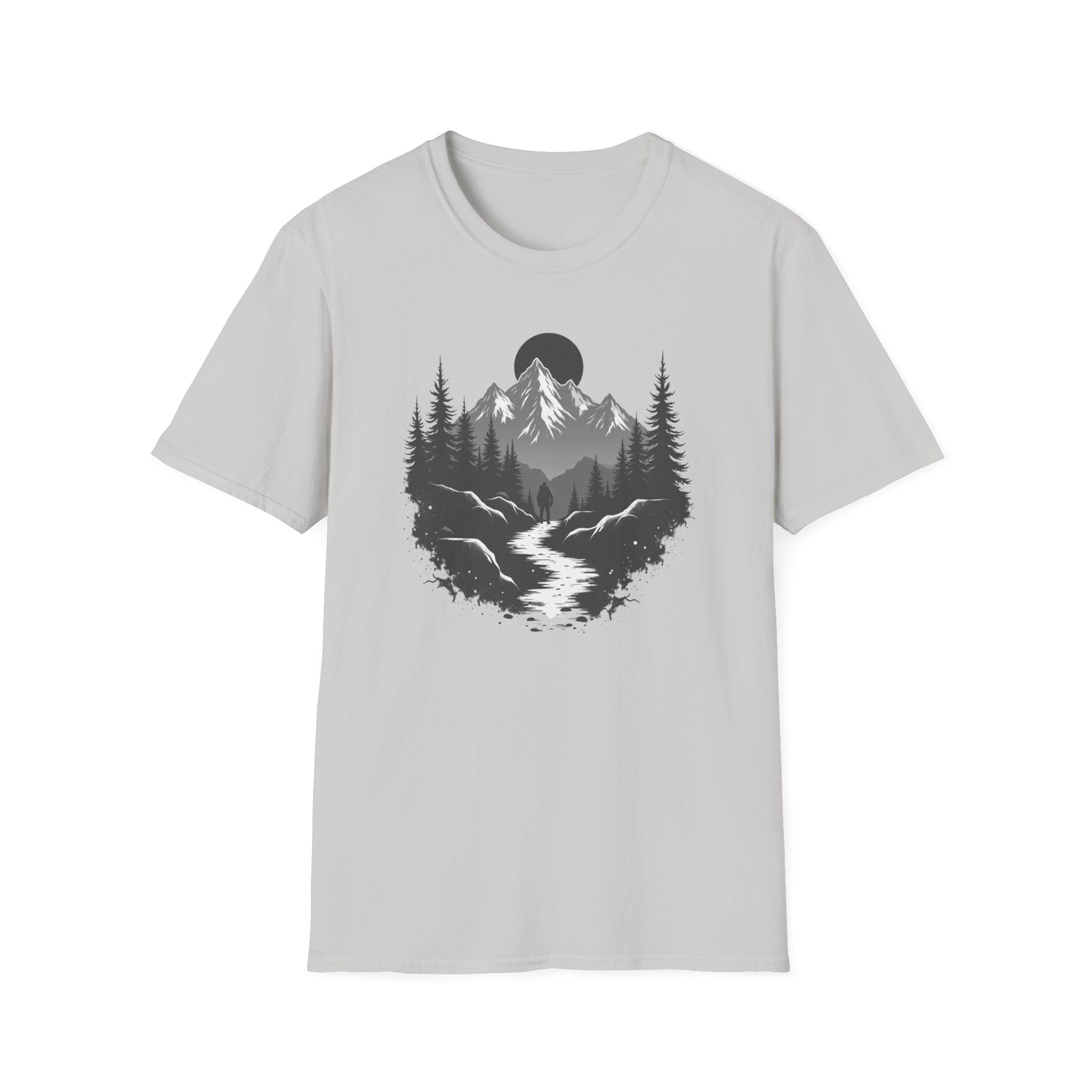 Mountain Landscape T-Shirt | Forest River Night Scene