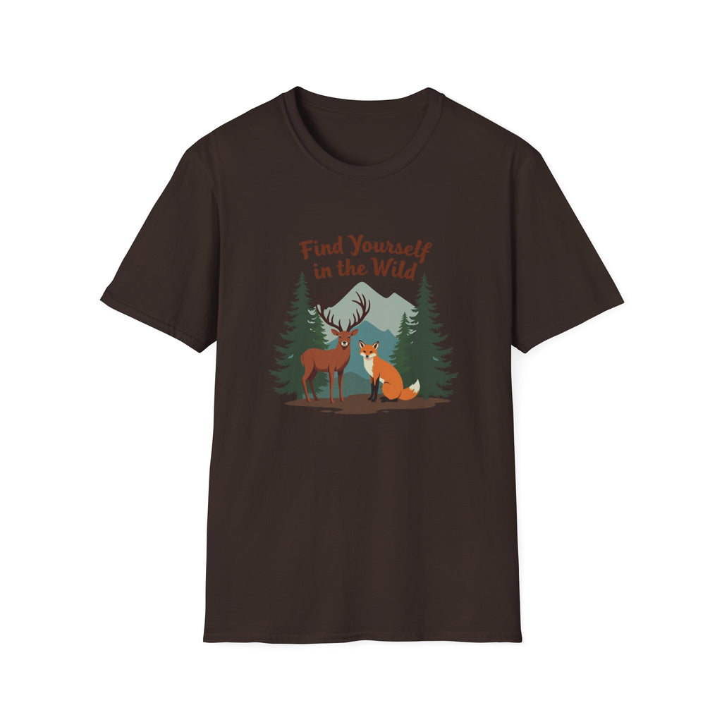 Find Yourself in the Wild | Deer and Fox Forest Adventure T-Shirt