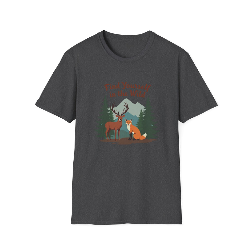 Find Yourself in the Wild | Deer and Fox Forest Adventure T-Shirt