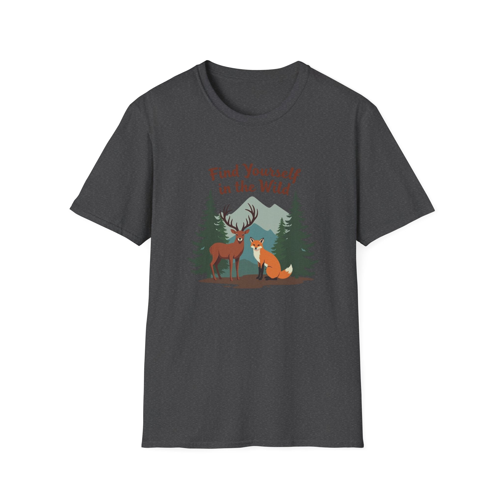 Find Yourself in the Wild | Deer and Fox Forest Adventure T-Shirt