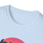 Tropical Sunset Palm Trees T-Shirt | Beach Wave Sun Scene