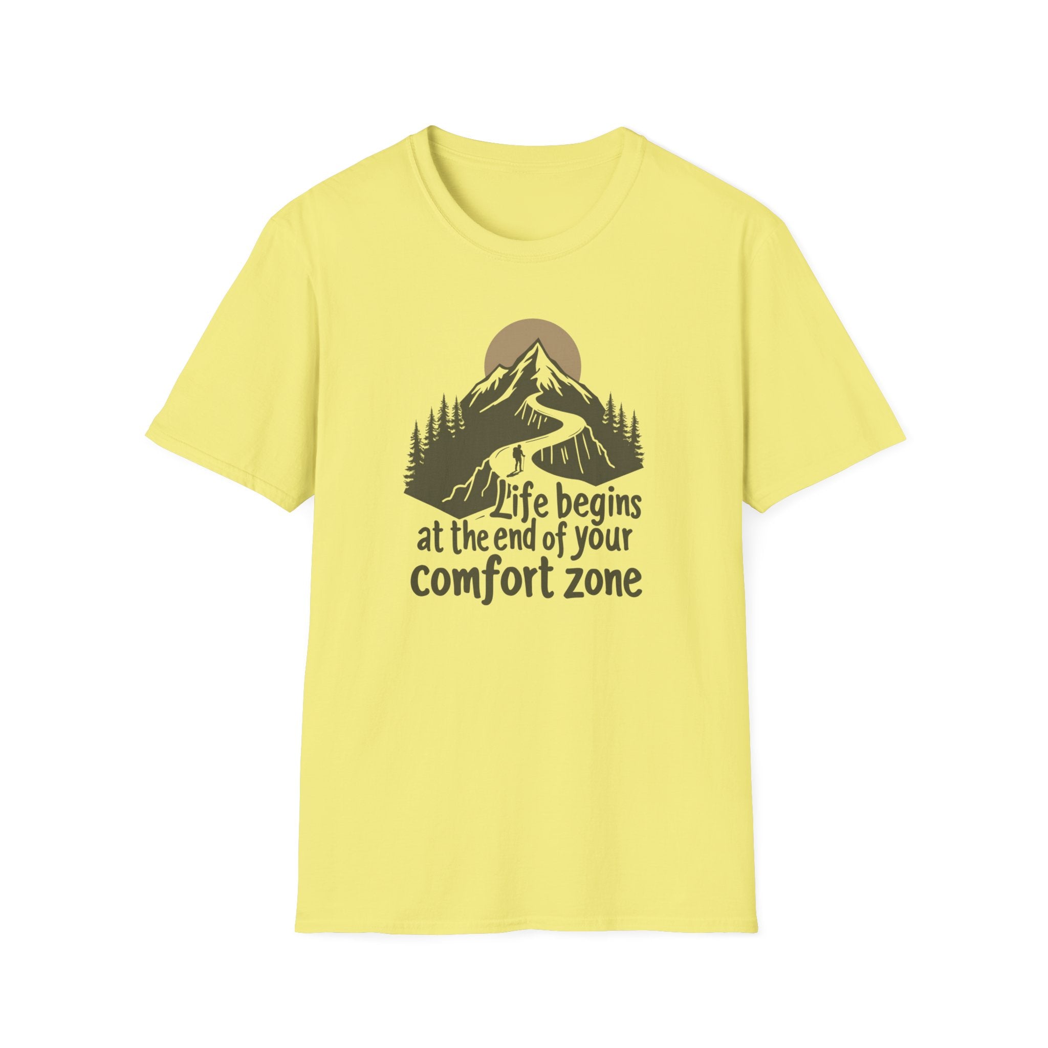 Life begins at the end of your comfort zone | Mountain adventure graphic T-Shirt