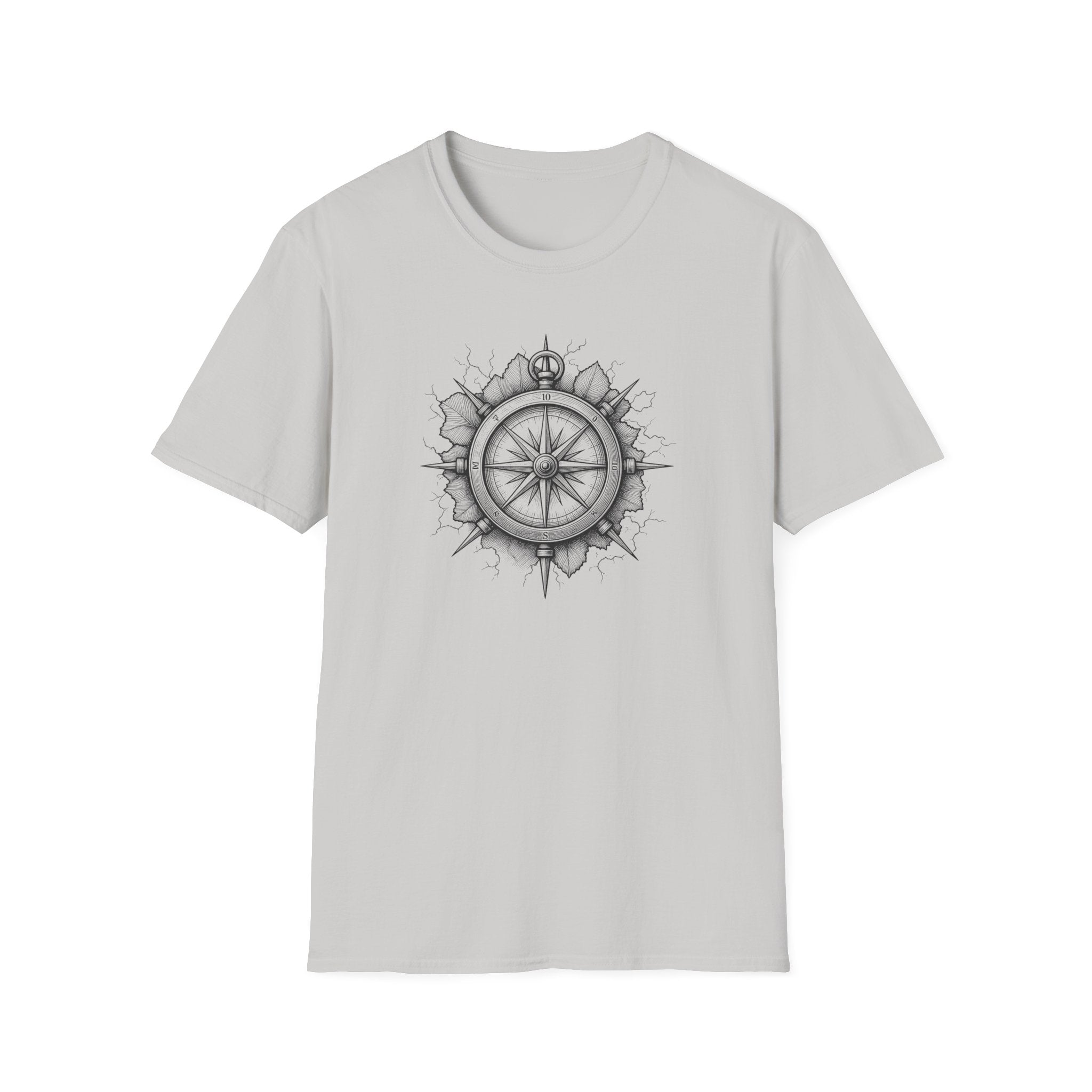 Compass Tattoo Style T-Shirt | Navigation Design