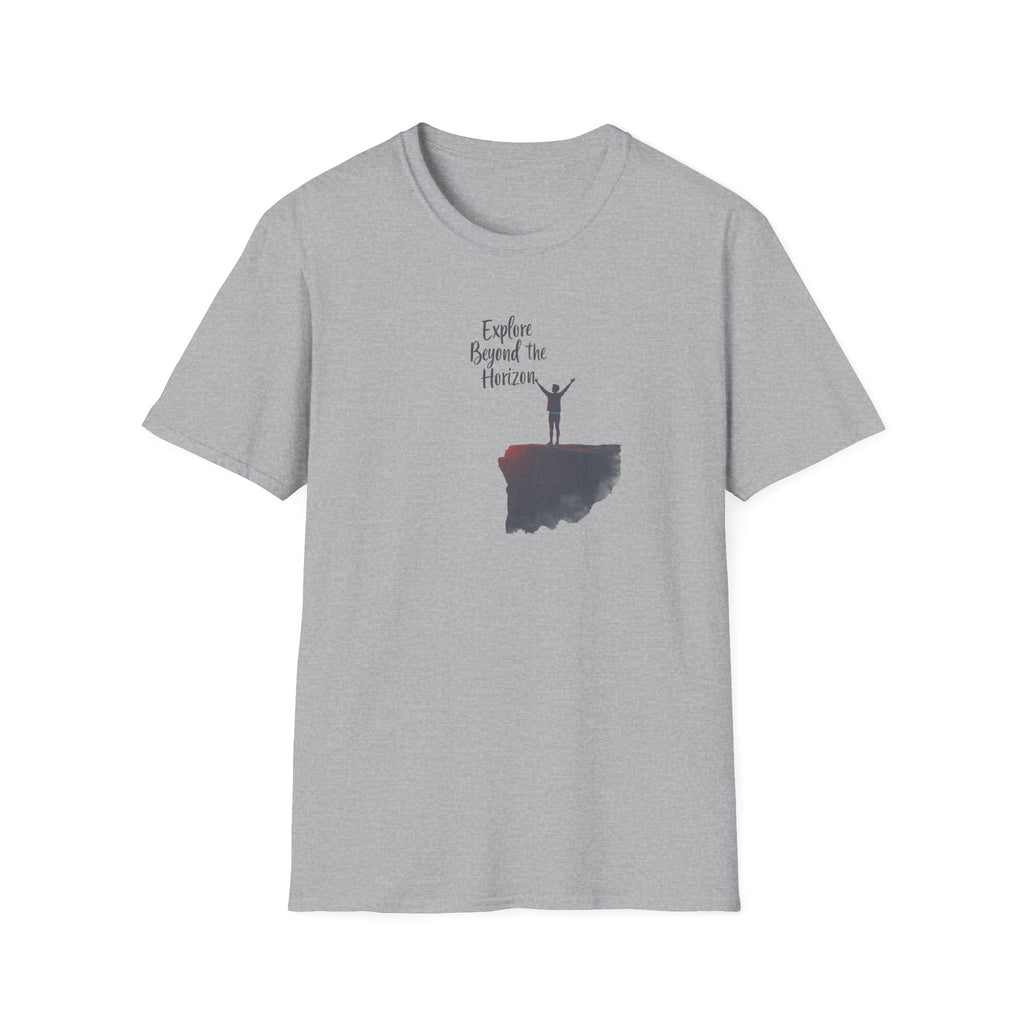 Explore Beyond the Horizon T-Shirt | Sunset Silhouette Adventure