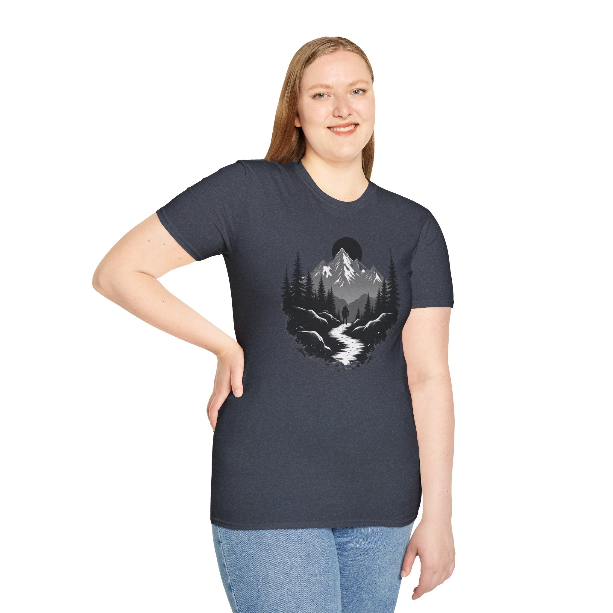Mountain Landscape T-Shirt | Forest River Night Scene