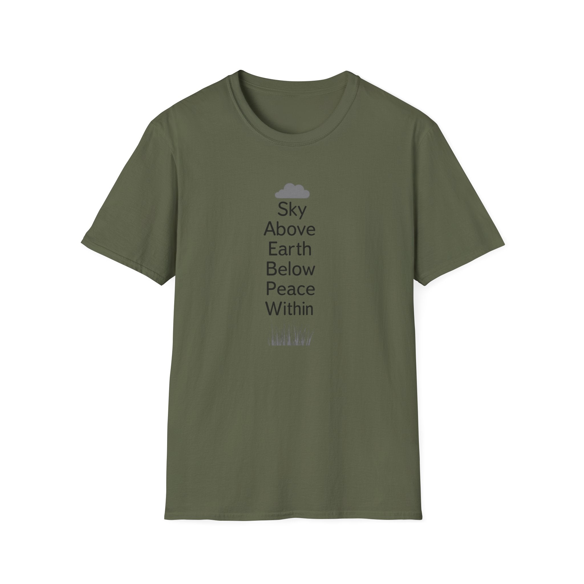 Sky Above Earth Below Peace Within T-Shirt | Minimal Nature Quote