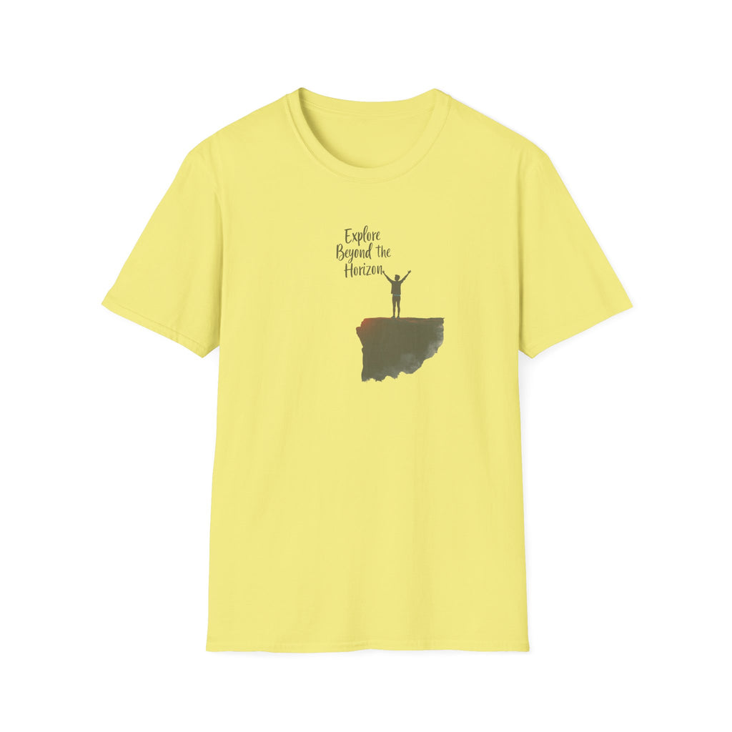 Explore Beyond the Horizon T-Shirt | Sunset Silhouette Adventure