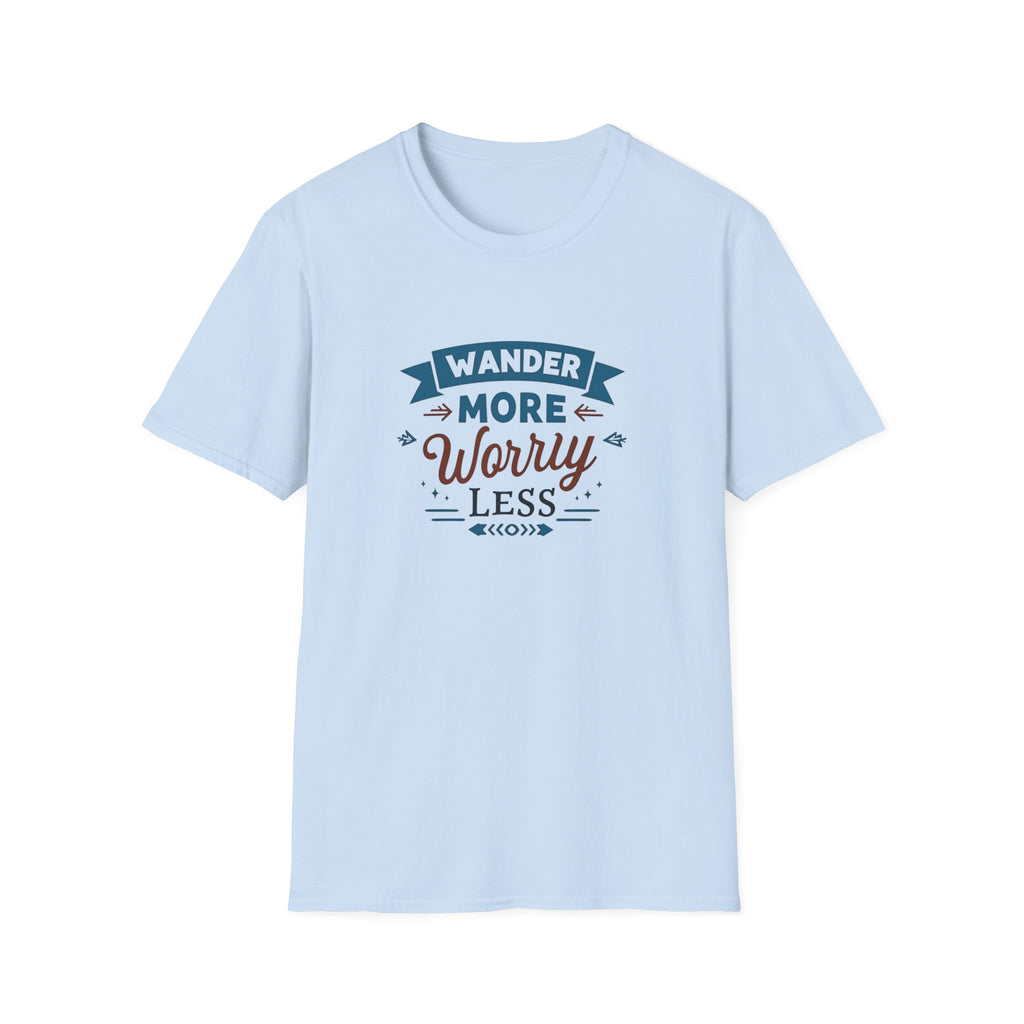 Wander More Worry Less T-Shirt | Travel Quote Tee