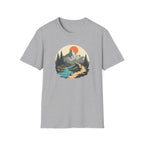 Mountain River Scene T-Shirt | Hiking Nature Graphic