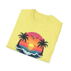 Tropical Sunset Palm Trees T-Shirt | Beach Wave Sun Scene