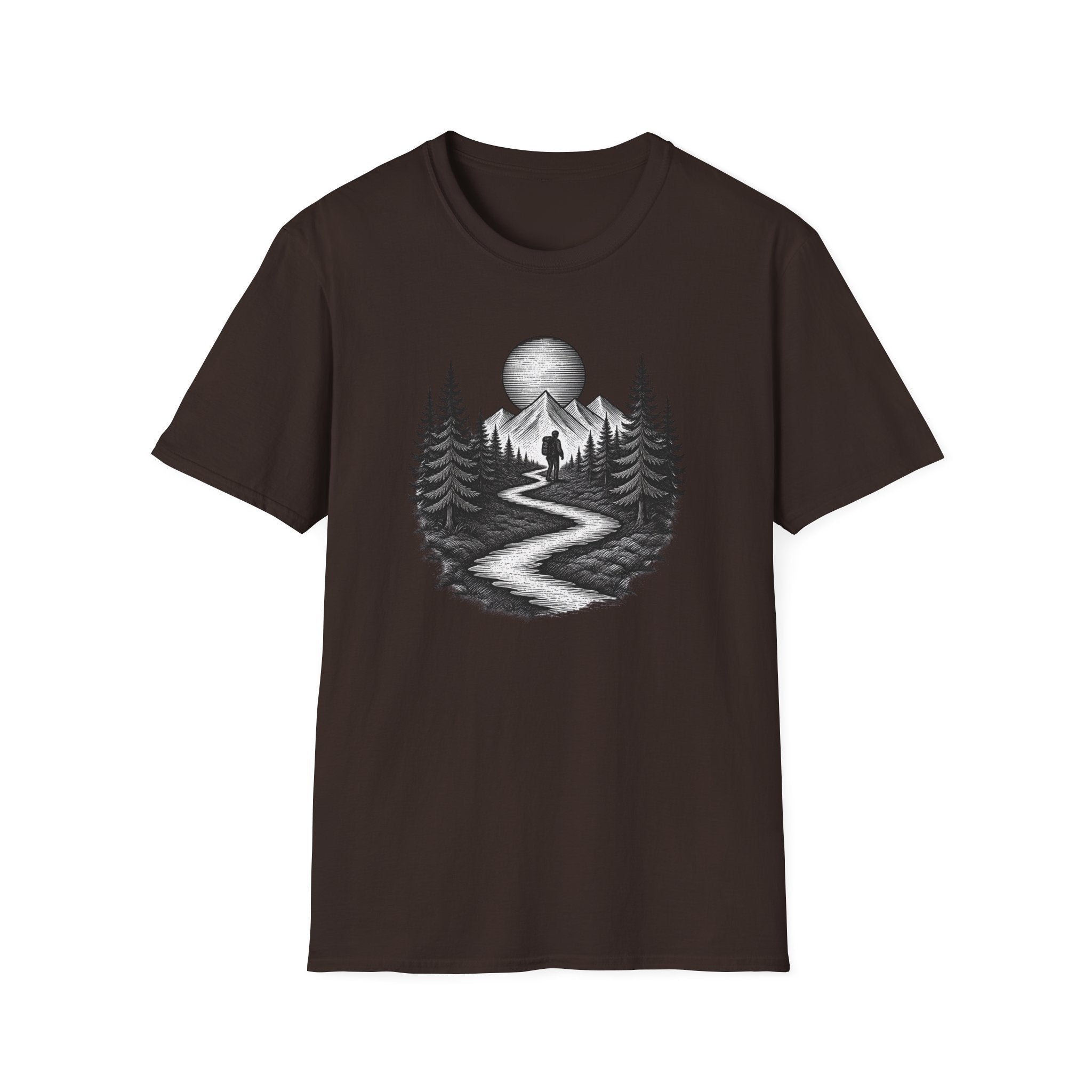Mountain Path Forest Shirt Etched | Hiking Nature Graphic Tee