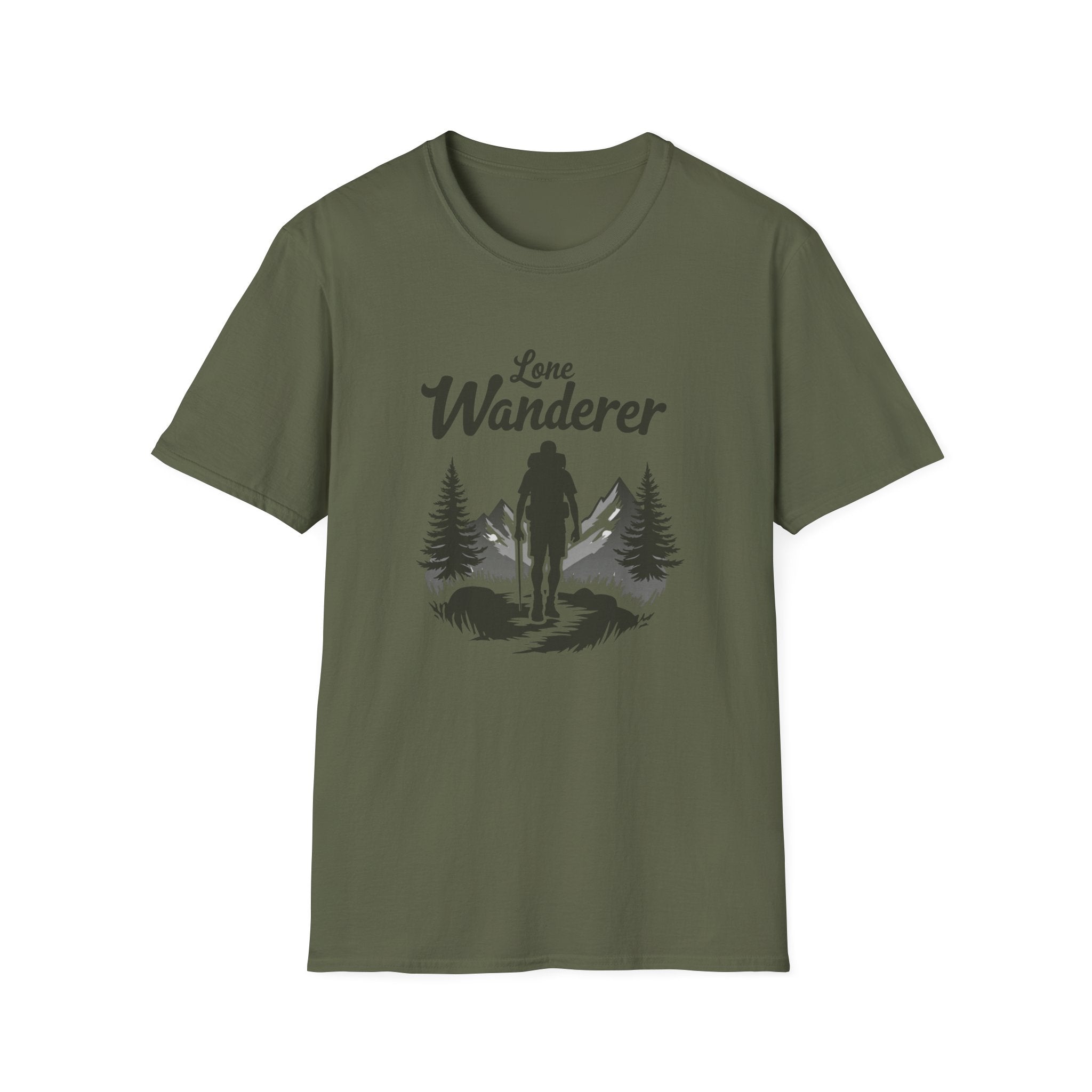 Lone Wanderer T-Shirt | Hiking Forest Silhouette