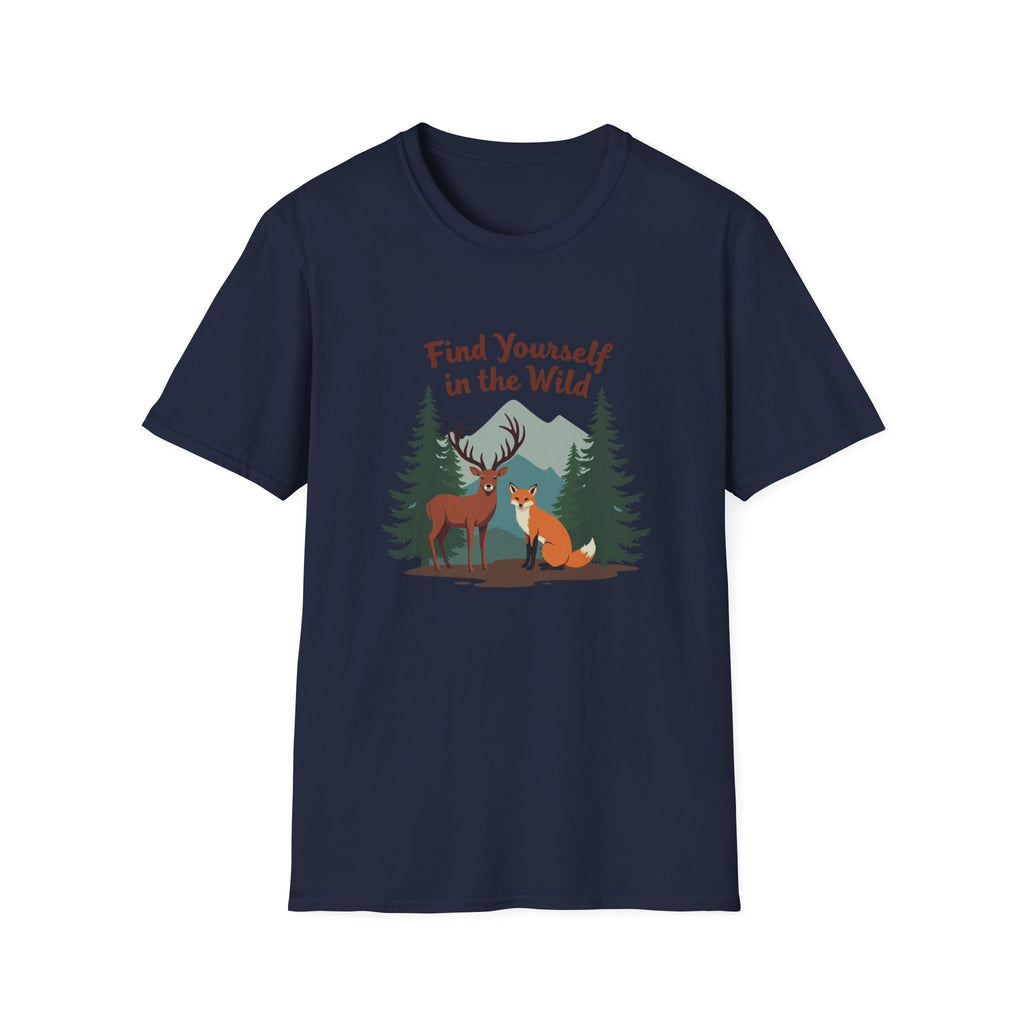 Find Yourself in the Wild | Deer and Fox Forest Adventure T-Shirt