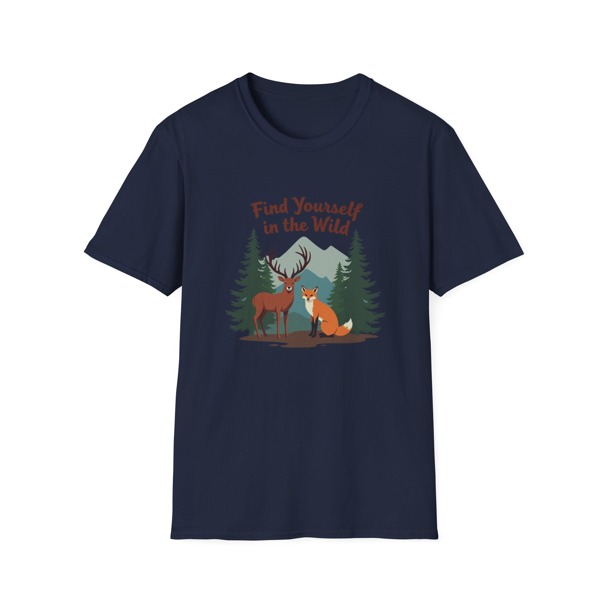 Find Yourself in the Wild | Deer and Fox Forest Adventure T-Shirt