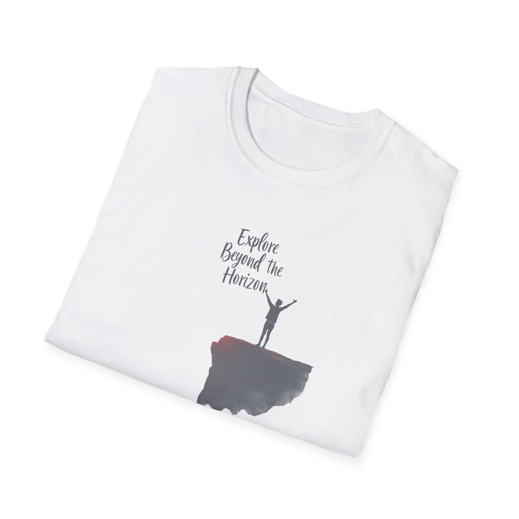Explore Beyond the Horizon T-Shirt | Sunset Silhouette Adventure