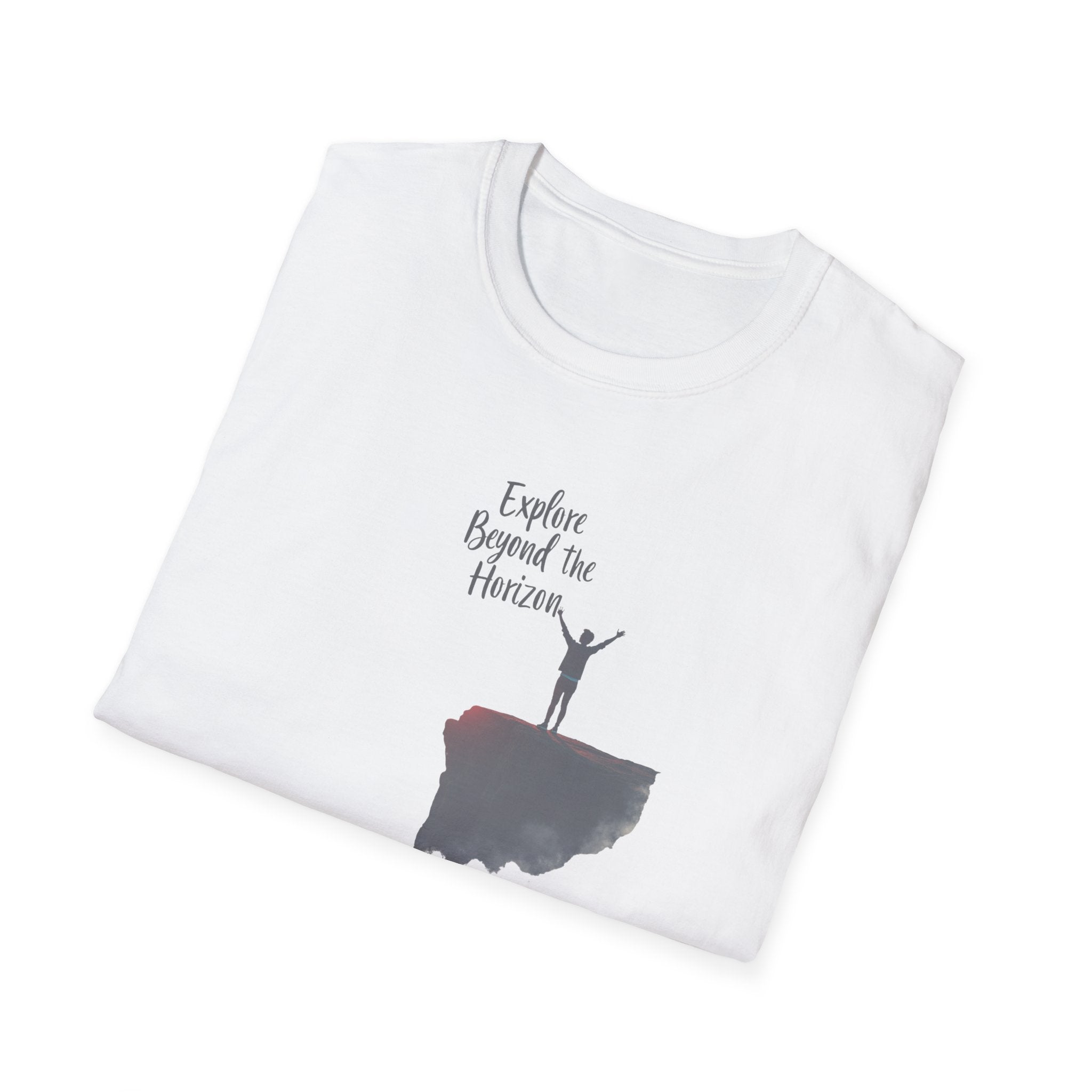 Explore Beyond the Horizon T-Shirt | Sunset Silhouette Adventure