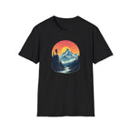 Mountain Sunset Hiker T-Shirt | Retro Nature Landscape