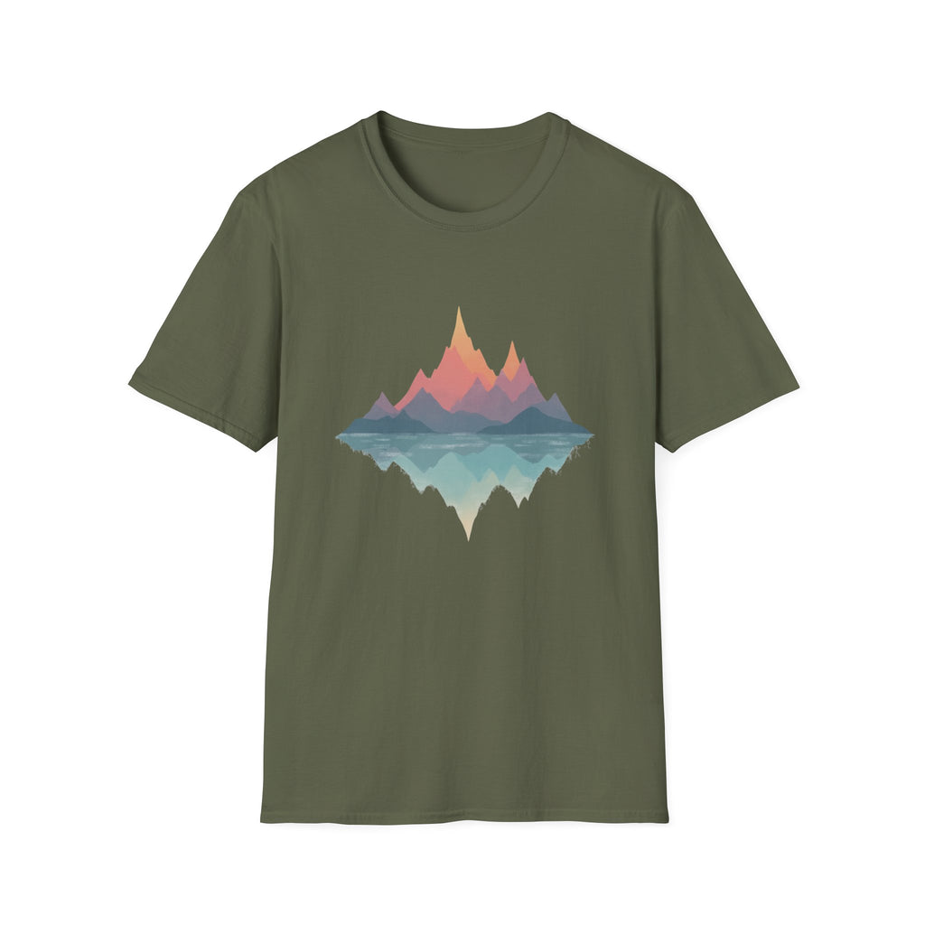 Retro Peaks Reflection T-Shirt | Minimal Nature Tee