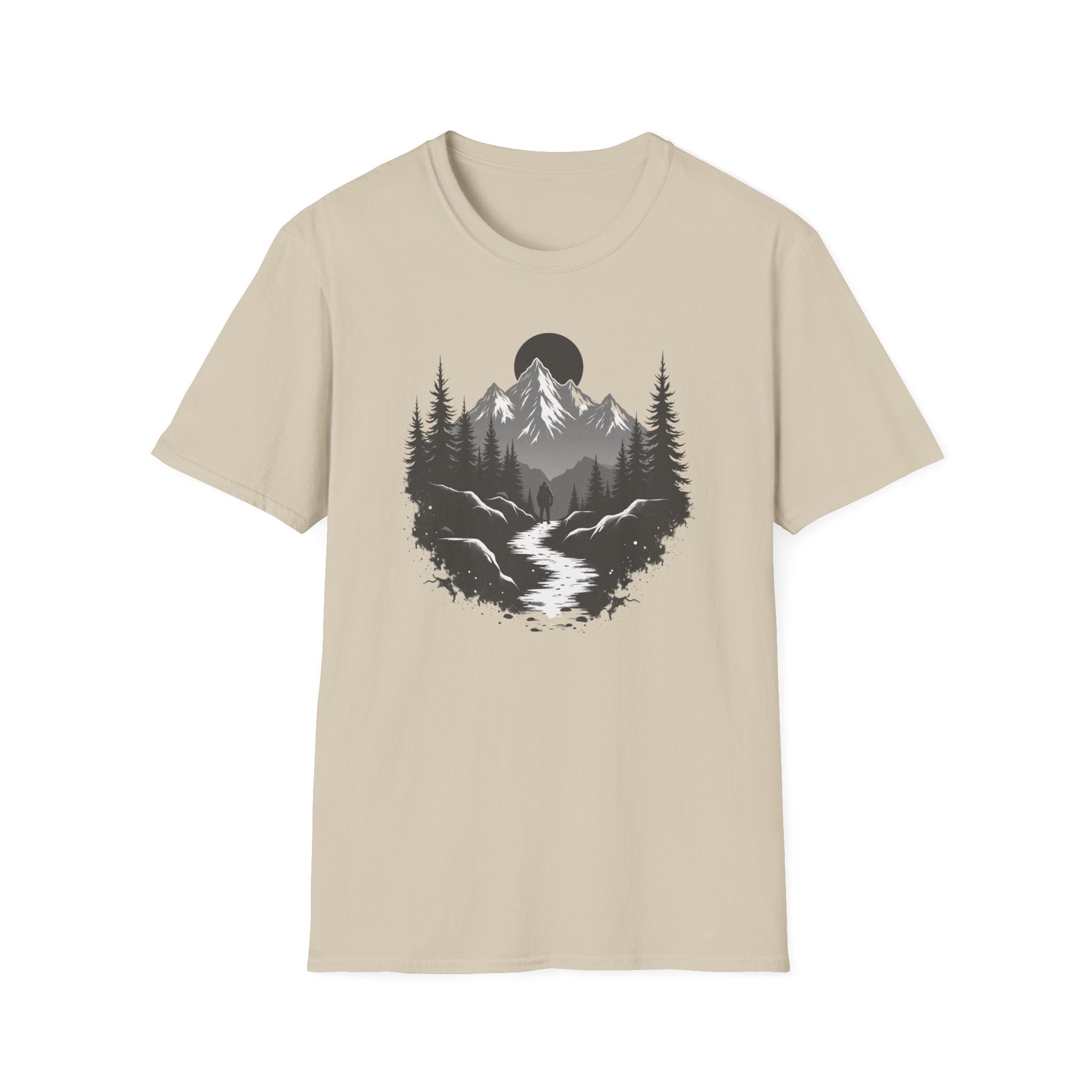 Mountain Landscape T-Shirt | Forest River Night Scene