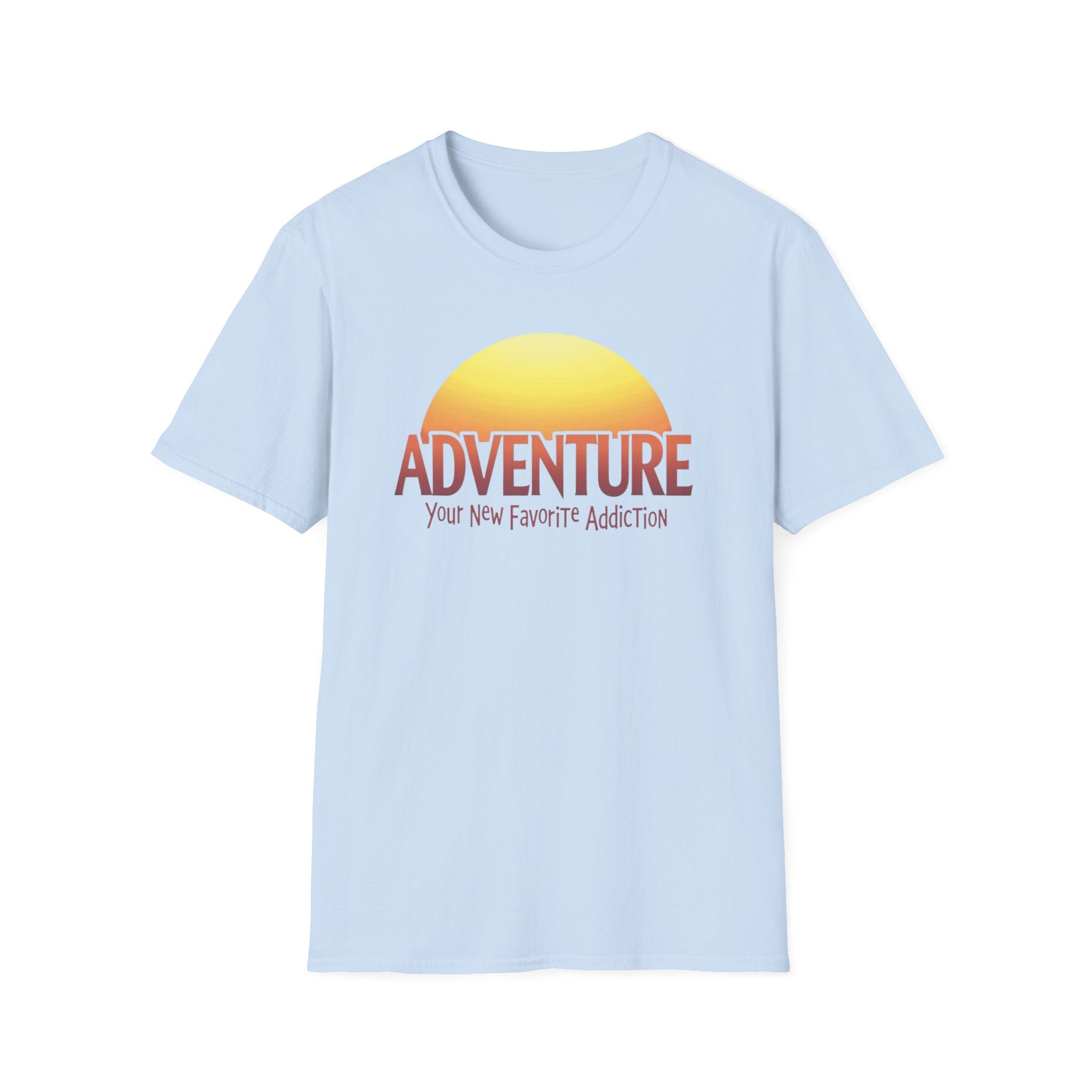 Adventure Your New Favorite Addiction Retro Horizon Typography T-Shirt
