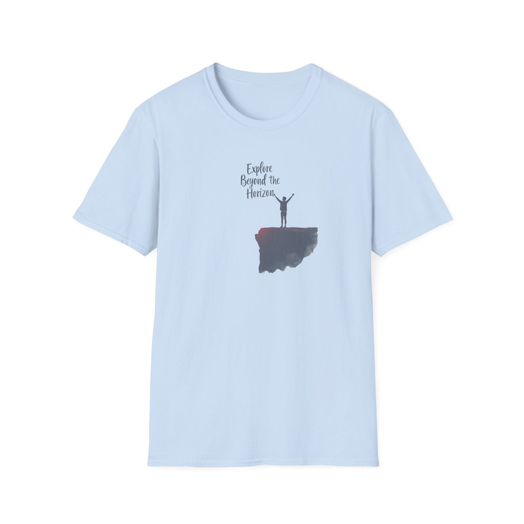 Explore Beyond the Horizon T-Shirt | Sunset Silhouette Adventure