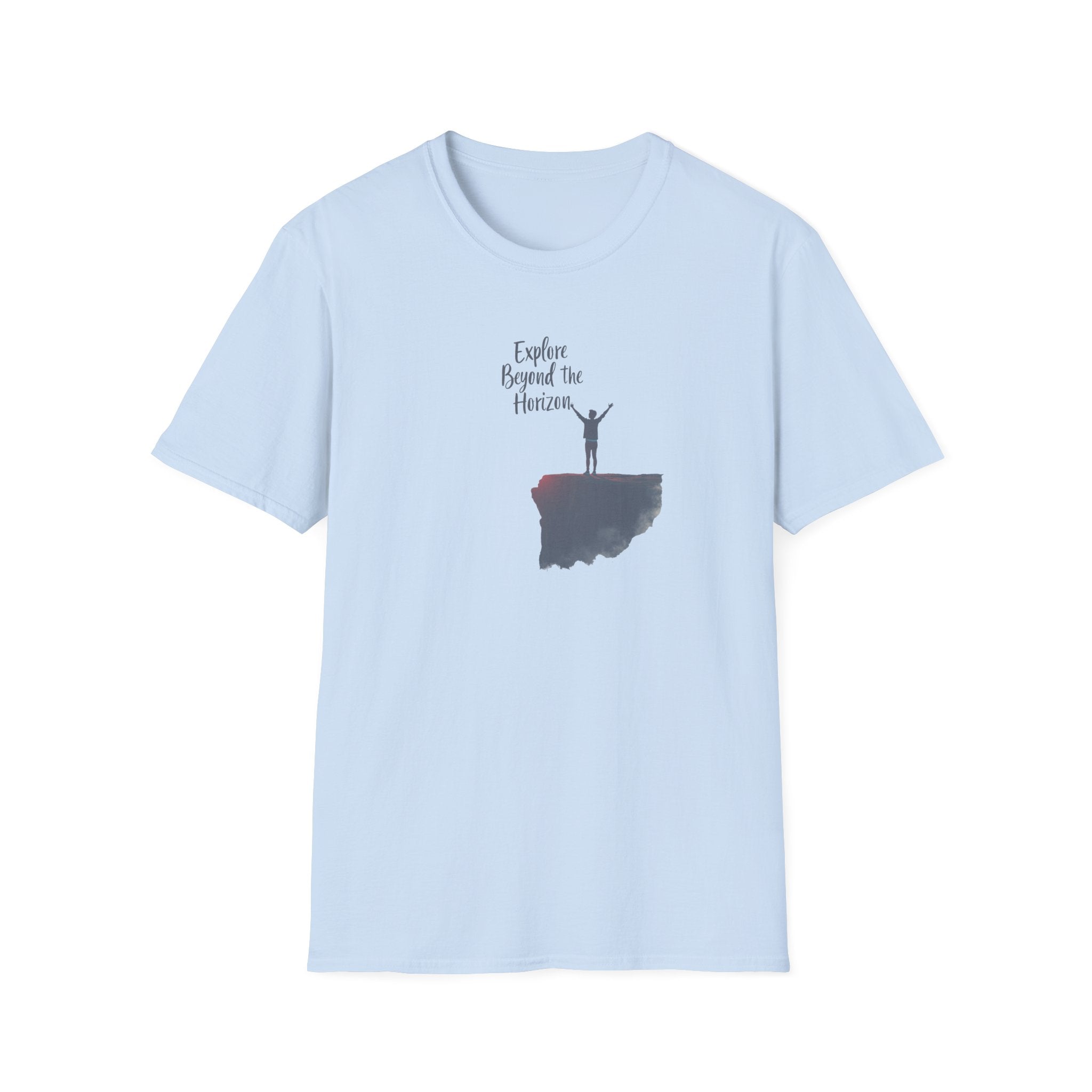 Explore Beyond the Horizon T-Shirt | Sunset Silhouette Adventure