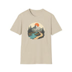 Mountain River Scene T-Shirt | Hiking Nature Graphic