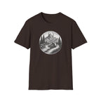 Mountain Landscape T-Shirt | Hand-Drawn River Pines