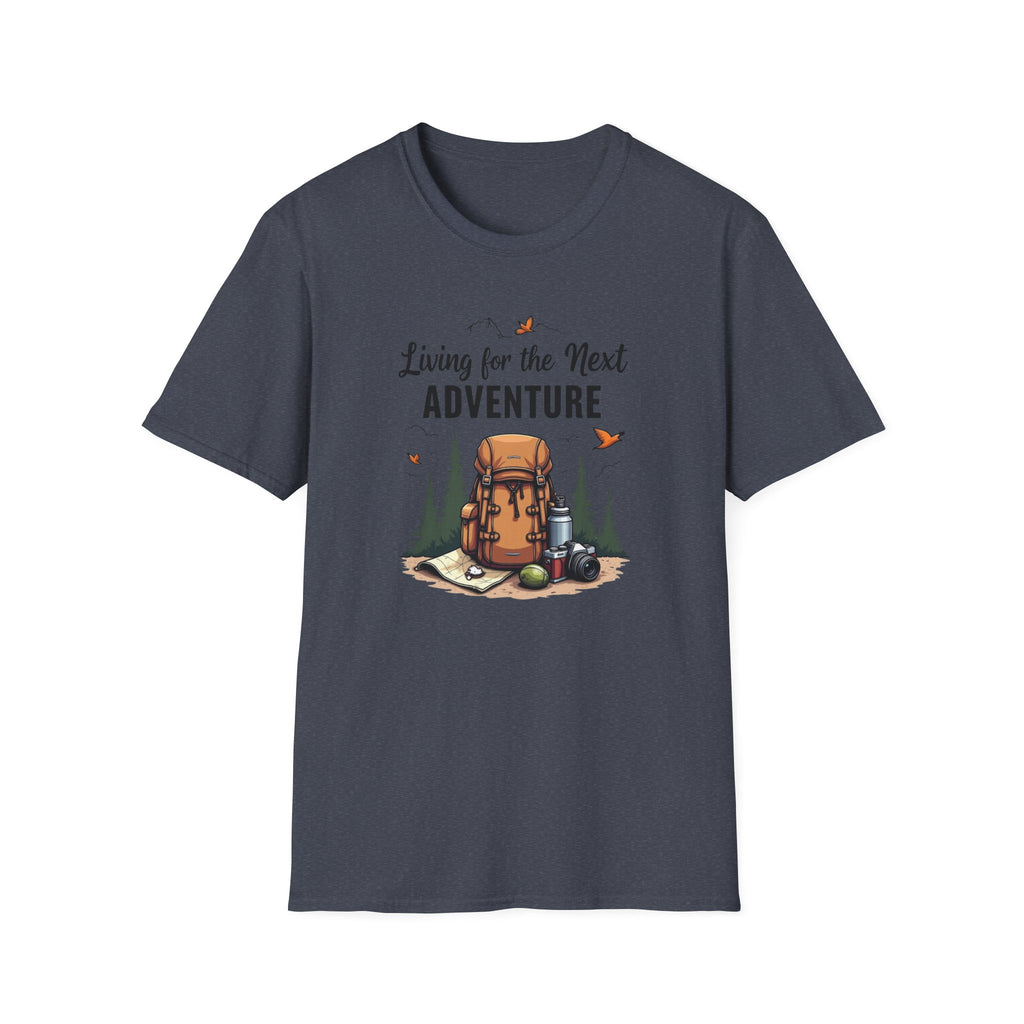 Living for the Next Adventure T-Shirt | Hiking Backpack Design