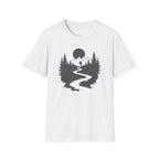Mountain River Silhouette T-Shirt Monochrome | Forest Hiking Nature Tee
