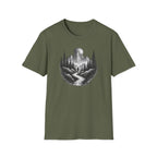 Mountain Moon Hiker T-Shirt | Forest Trail Graphic