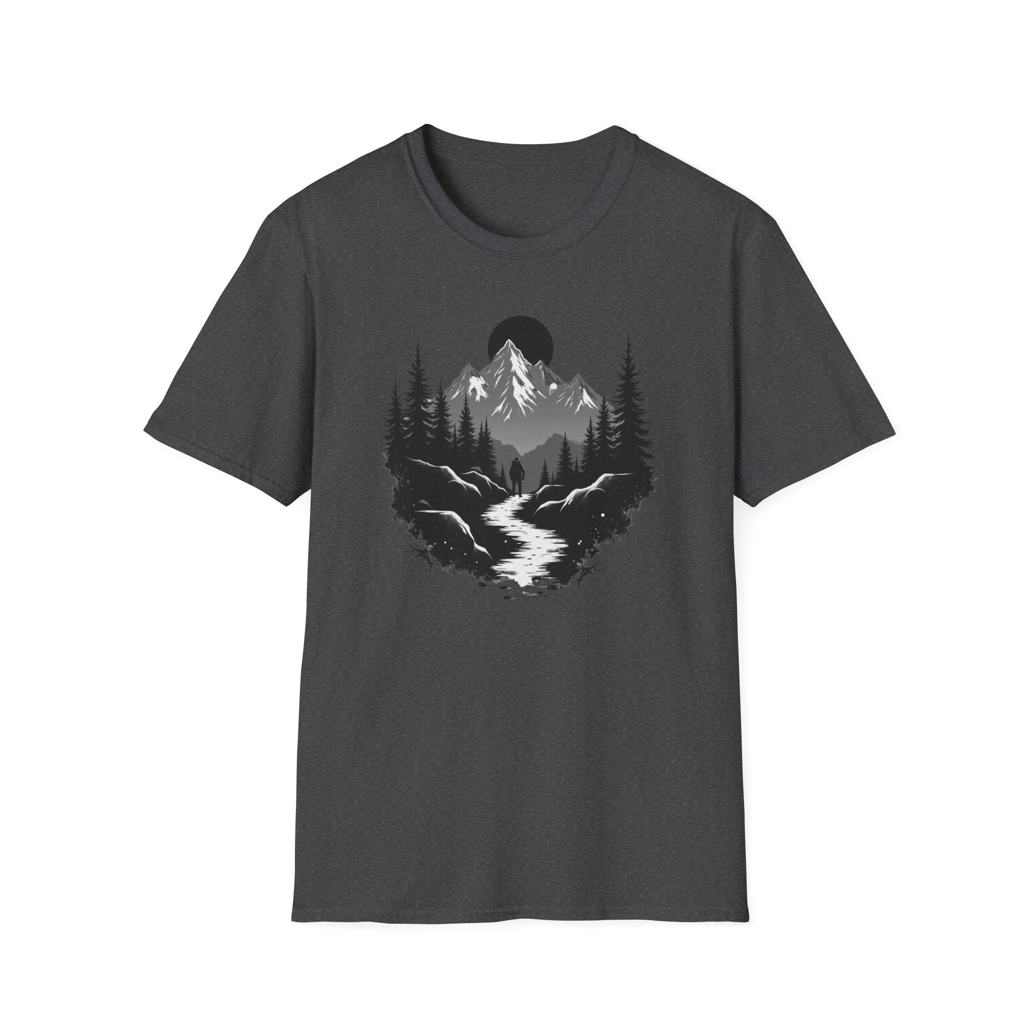 Mountain Landscape T-Shirt | Forest River Night Scene