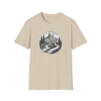 Mountain Landscape T-Shirt | Hand-Drawn River Pines